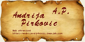 Andrija Pirković vizit kartica